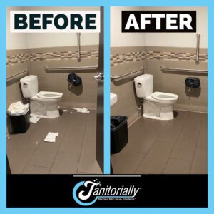 Before and After Restroom Cleaning