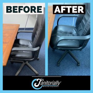 Before and After Wiping Chair Legs