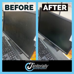 Before and After Desktop Screen Dusting