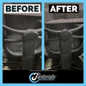 Before and After Dusting of Back Chair